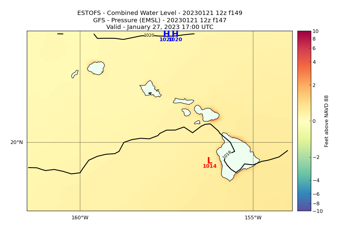ESTOFS 149 Hour Total Water Level image (ft)