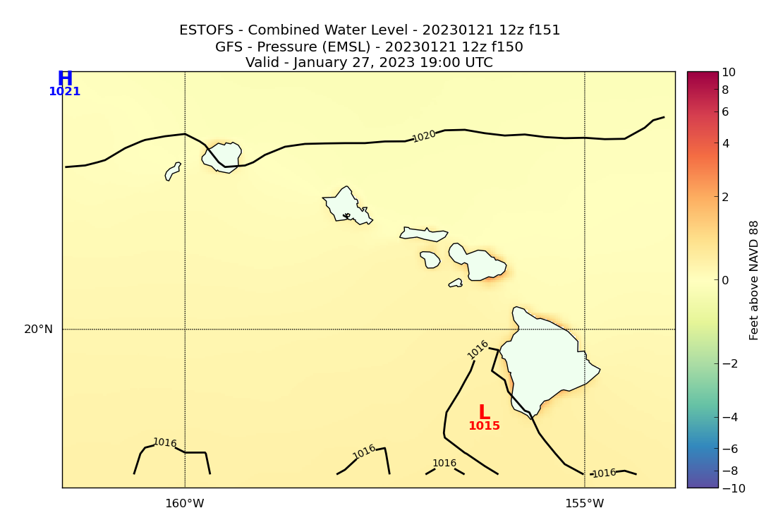 ESTOFS 151 Hour Total Water Level image (ft)