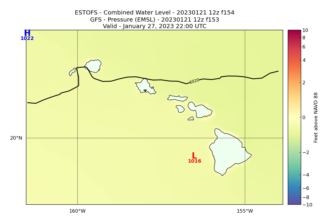 ESTOFS 154 Hour Total Water Level image (ft)