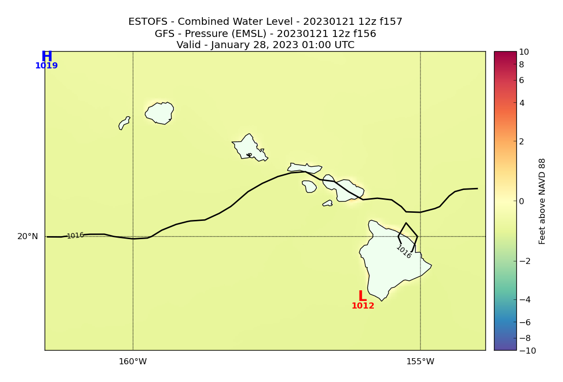 ESTOFS 157 Hour Total Water Level image (ft)
