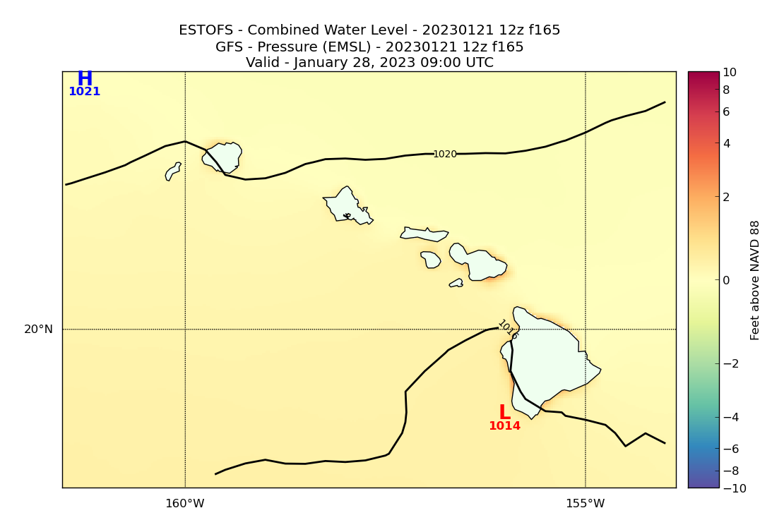 ESTOFS 165 Hour Total Water Level image (ft)