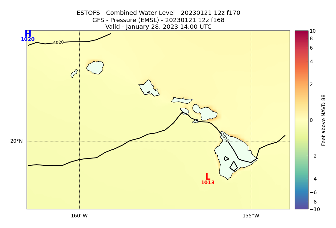ESTOFS 170 Hour Total Water Level image (ft)