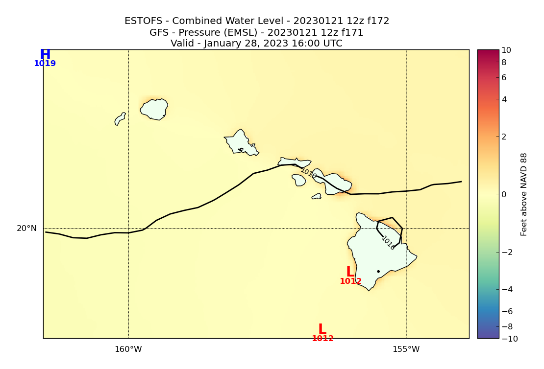 ESTOFS 172 Hour Total Water Level image (ft)