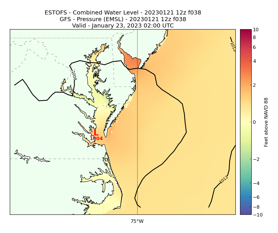 ESTOFS 38 Hour Total Water Level image (ft)