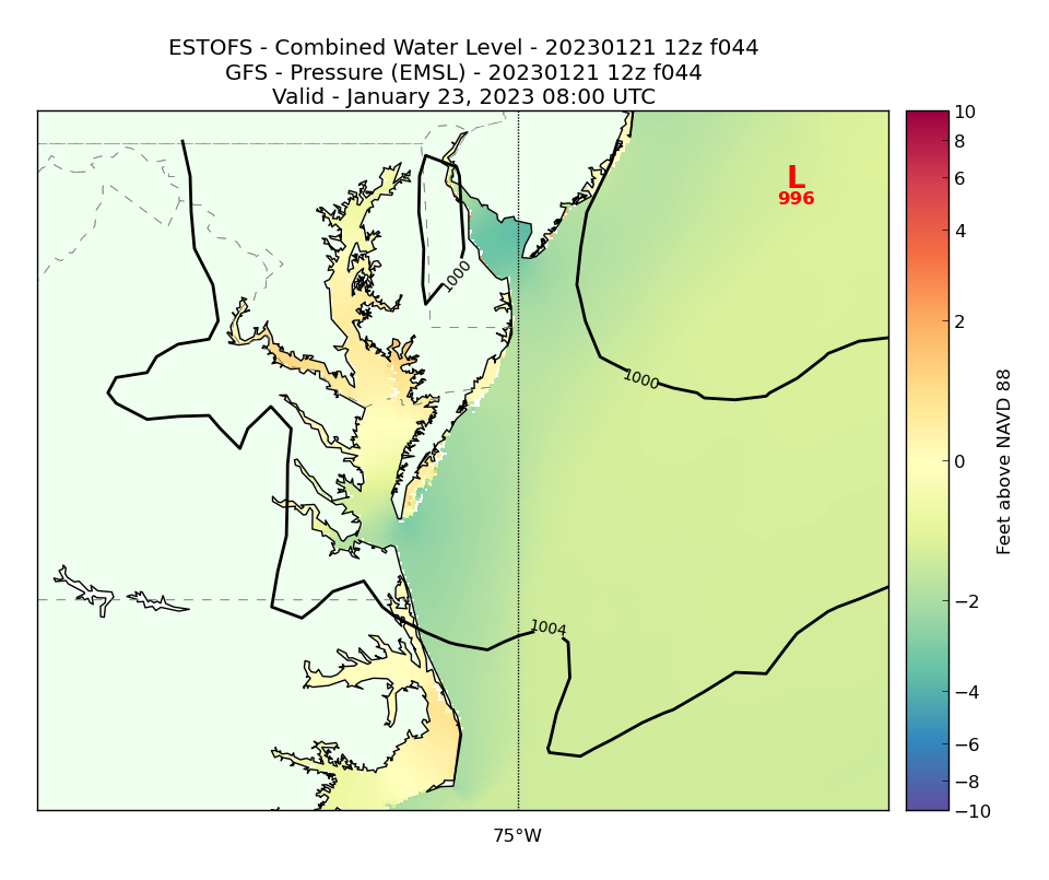 ESTOFS 44 Hour Total Water Level image (ft)