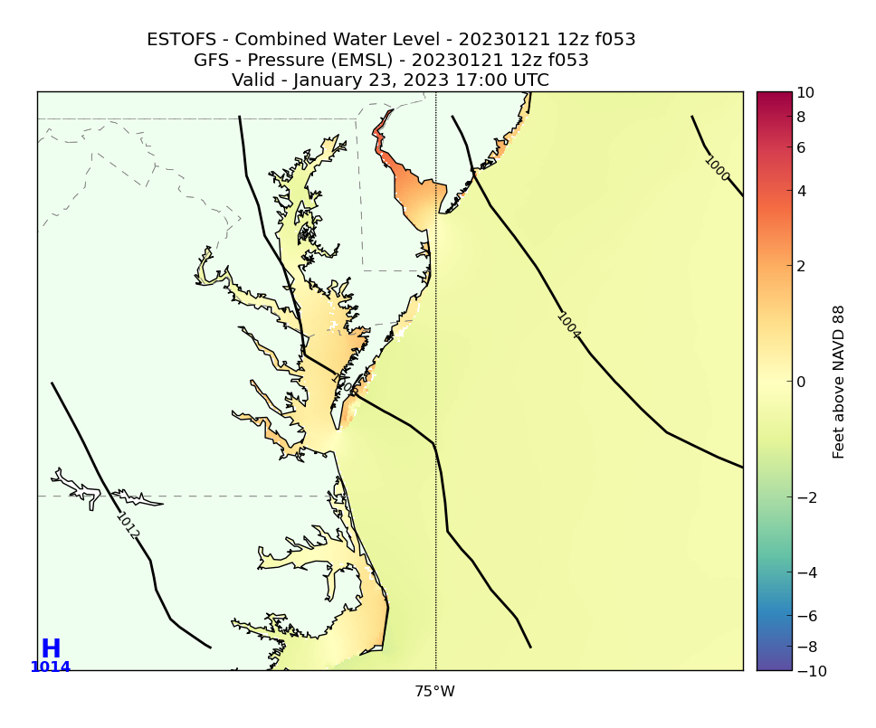 ESTOFS 53 Hour Total Water Level image (ft)