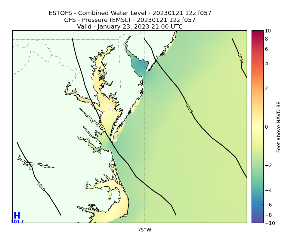 ESTOFS 57 Hour Total Water Level image (ft)