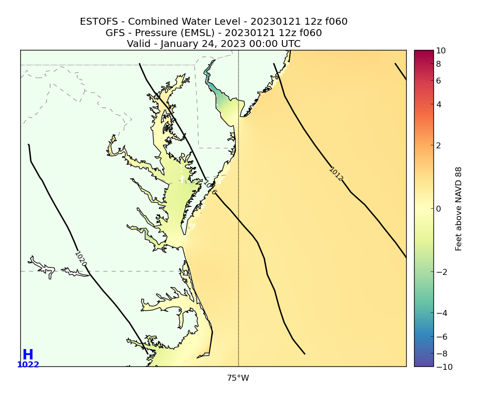 ESTOFS 60 Hour Total Water Level image (ft)