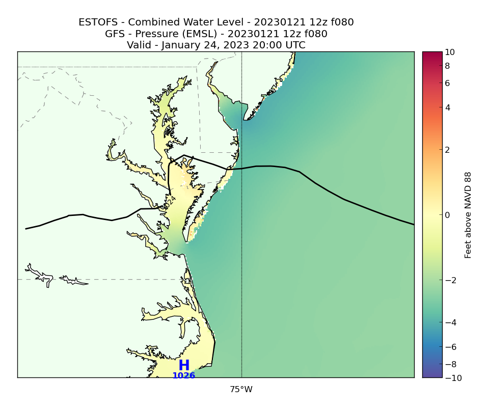 ESTOFS 80 Hour Total Water Level image (ft)