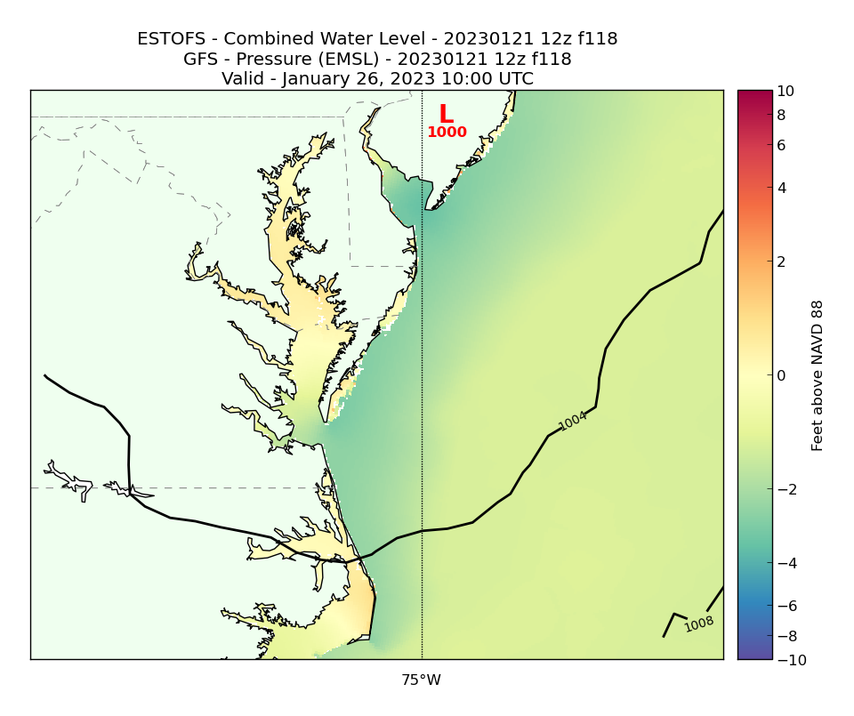 ESTOFS 118 Hour Total Water Level image (ft)