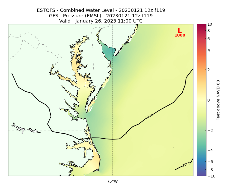 ESTOFS 119 Hour Total Water Level image (ft)