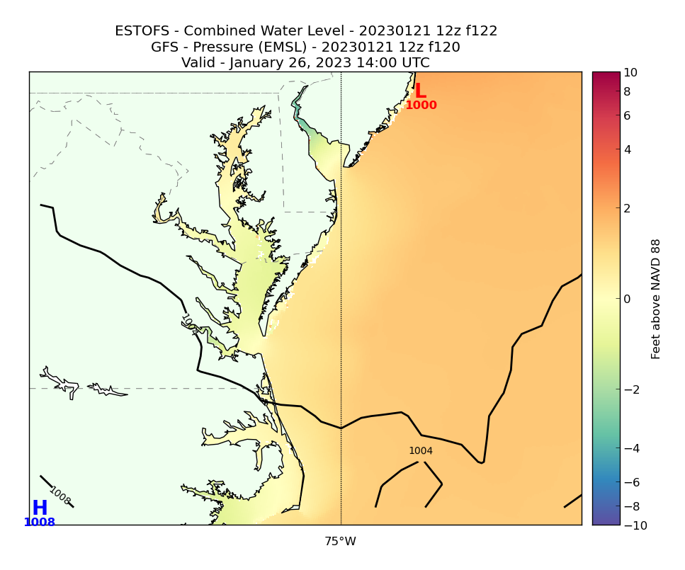 ESTOFS 122 Hour Total Water Level image (ft)