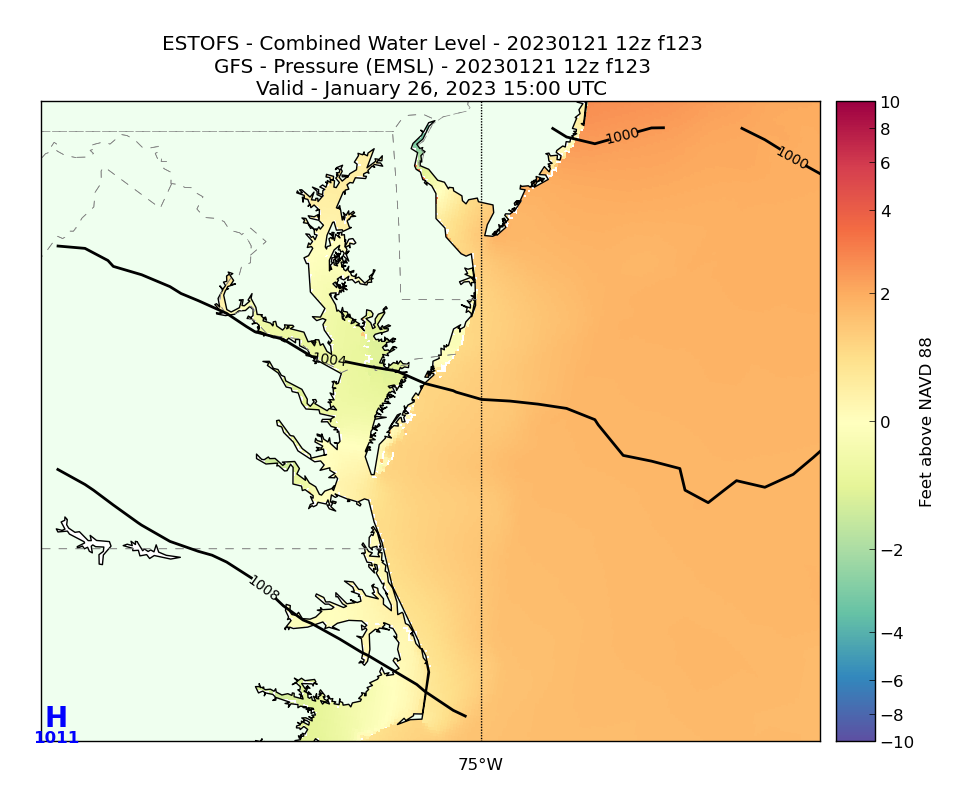 ESTOFS 123 Hour Total Water Level image (ft)
