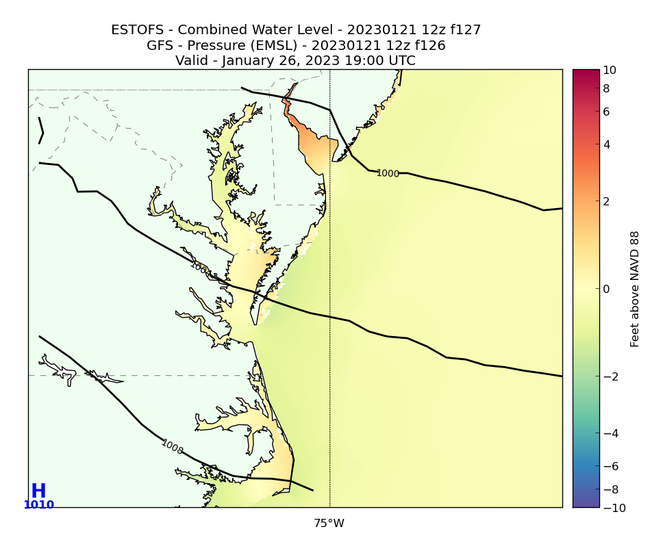 ESTOFS 127 Hour Total Water Level image (ft)