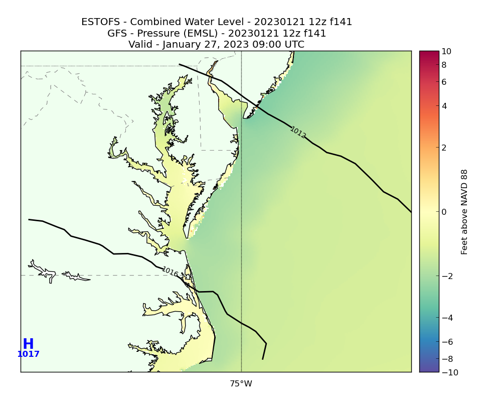 ESTOFS 141 Hour Total Water Level image (ft)