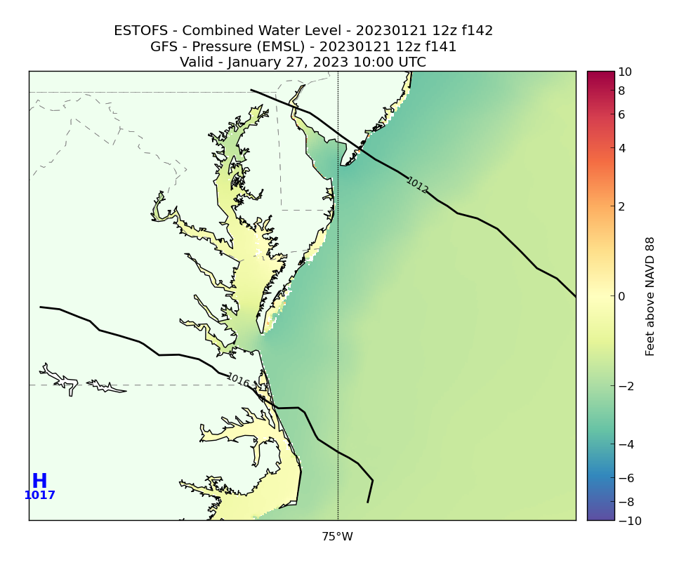 ESTOFS 142 Hour Total Water Level image (ft)