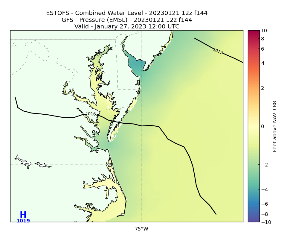 ESTOFS 144 Hour Total Water Level image (ft)