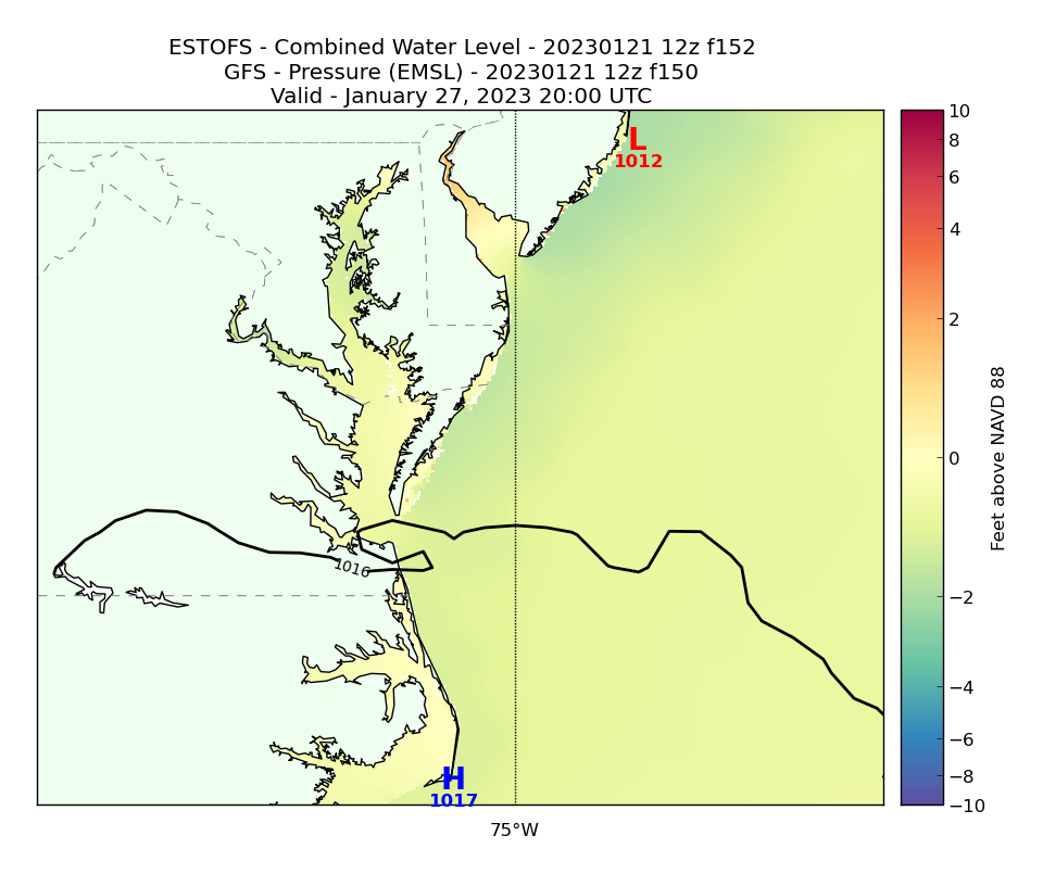 ESTOFS 152 Hour Total Water Level image (ft)
