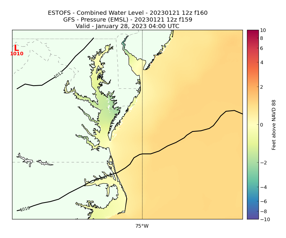 ESTOFS 160 Hour Total Water Level image (ft)