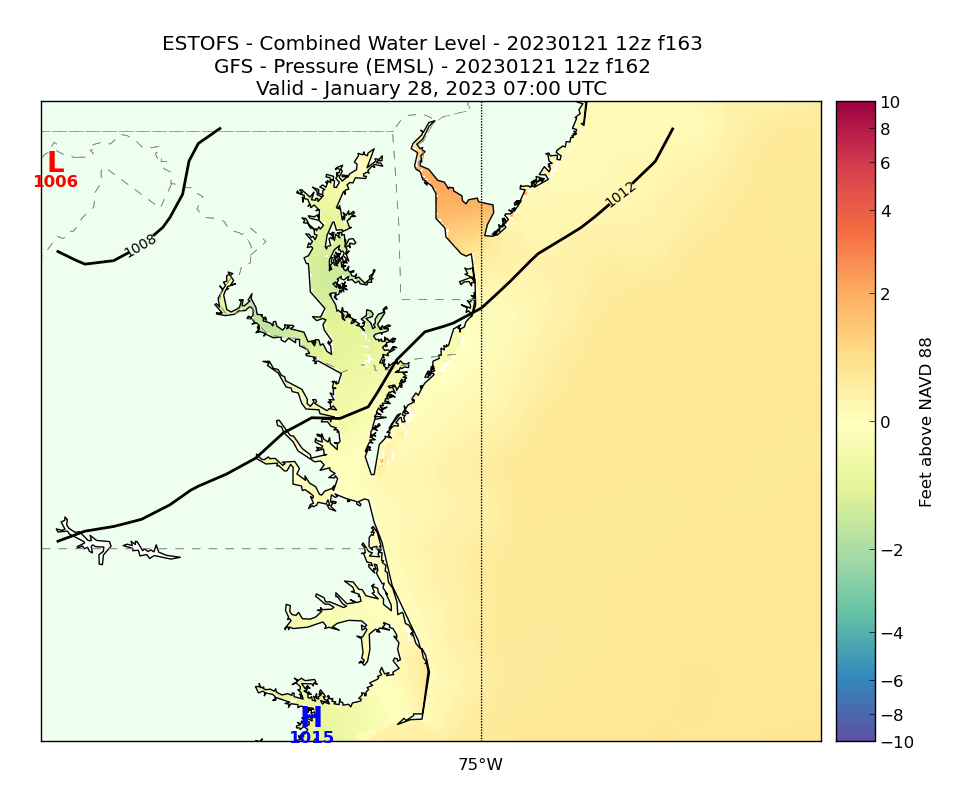 ESTOFS 163 Hour Total Water Level image (ft)