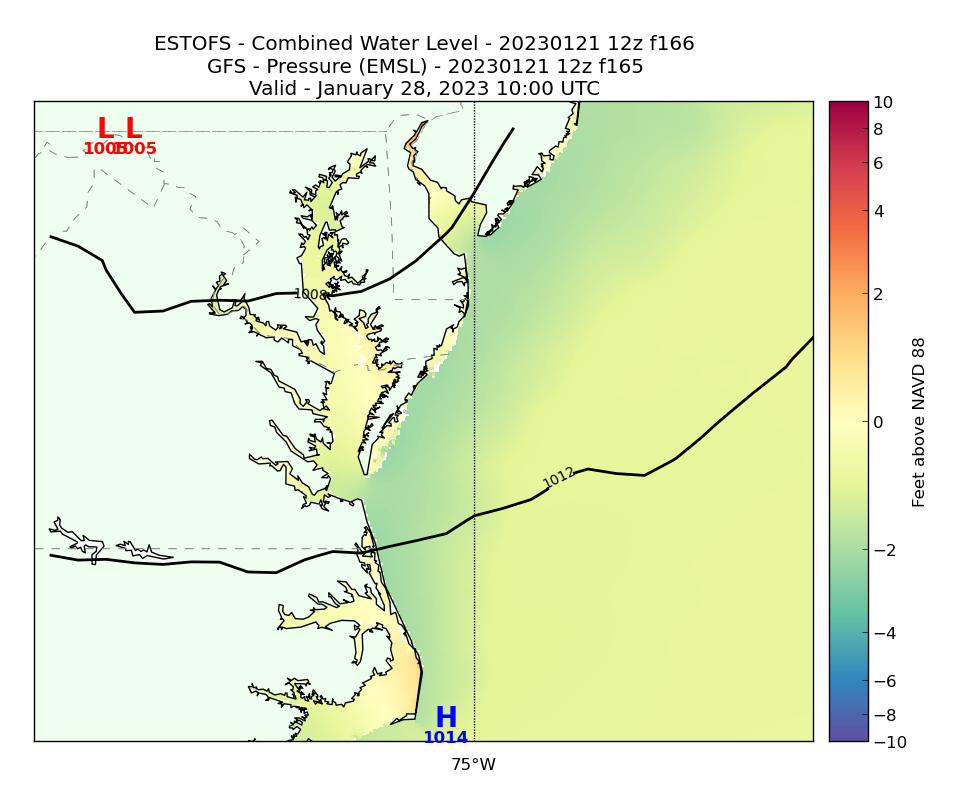 ESTOFS 166 Hour Total Water Level image (ft)