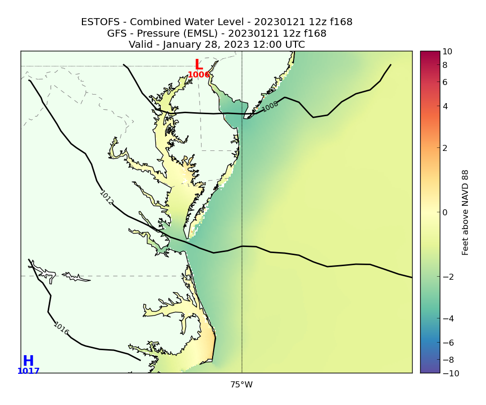 ESTOFS 168 Hour Total Water Level image (ft)