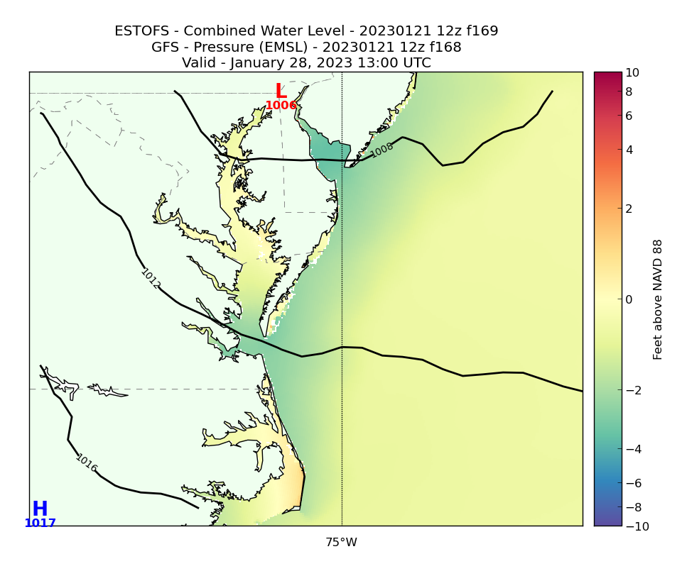 ESTOFS 169 Hour Total Water Level image (ft)