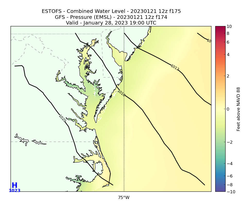 ESTOFS 175 Hour Total Water Level image (ft)