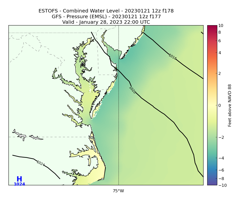 ESTOFS 178 Hour Total Water Level image (ft)