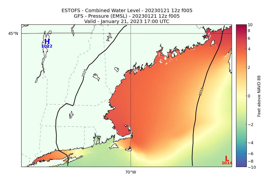 ESTOFS 5 Hour Total Water Level image (ft)