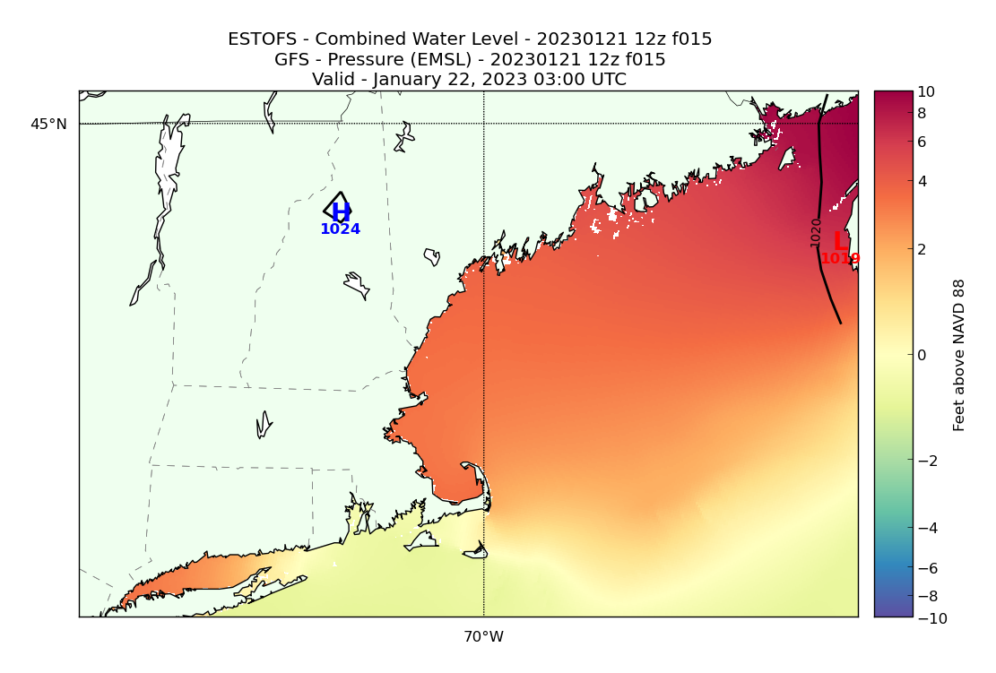 ESTOFS 15 Hour Total Water Level image (ft)