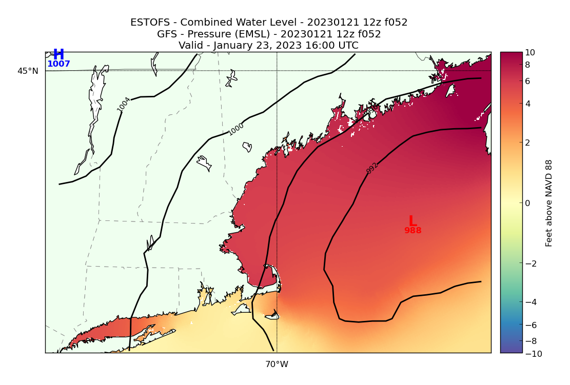 ESTOFS 52 Hour Total Water Level image (ft)