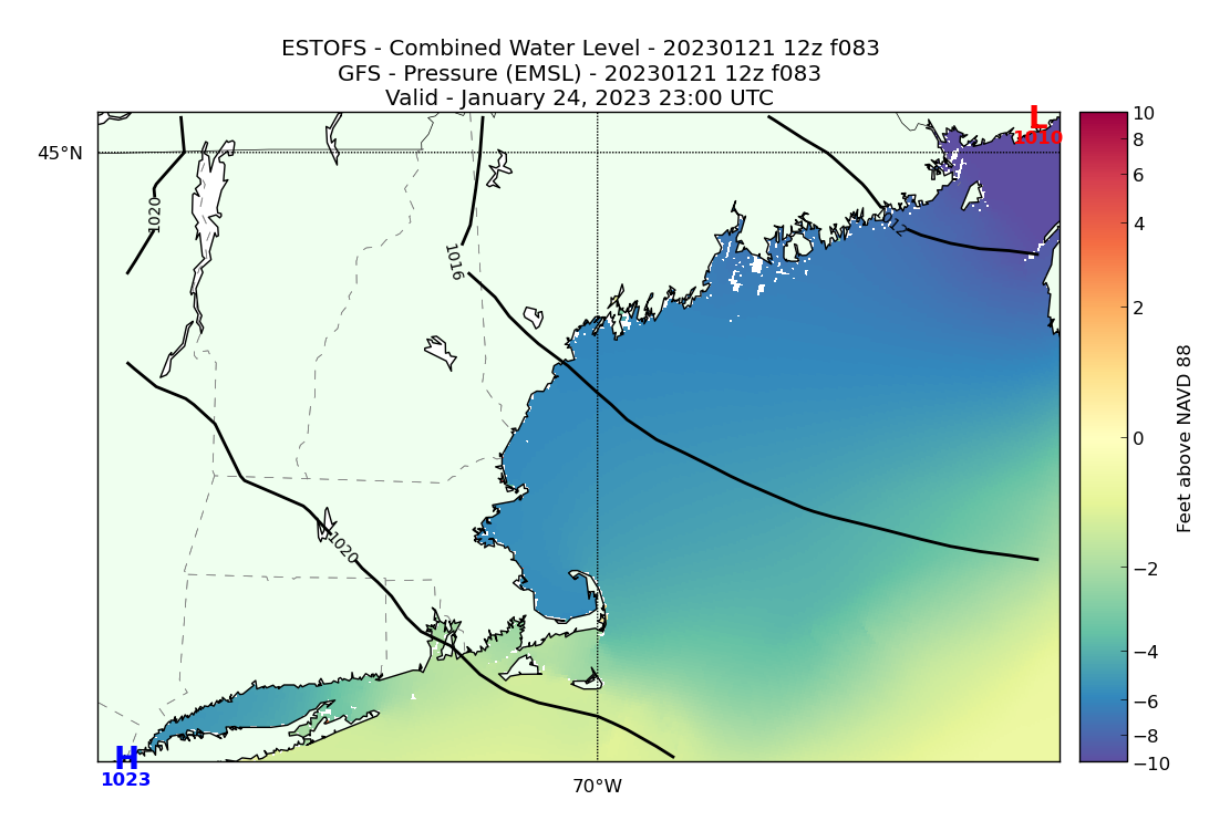 ESTOFS 83 Hour Total Water Level image (ft)