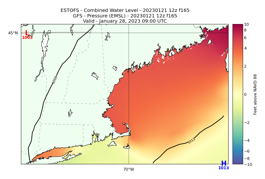 ESTOFS 165 Hour Total Water Level image (ft)