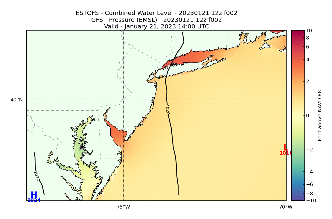 ESTOFS 2 Hour Total Water Level image (ft)