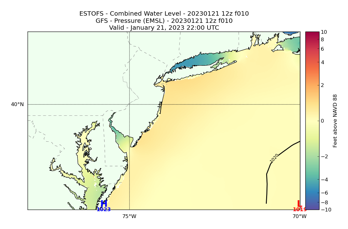 ESTOFS 10 Hour Total Water Level image (ft)
