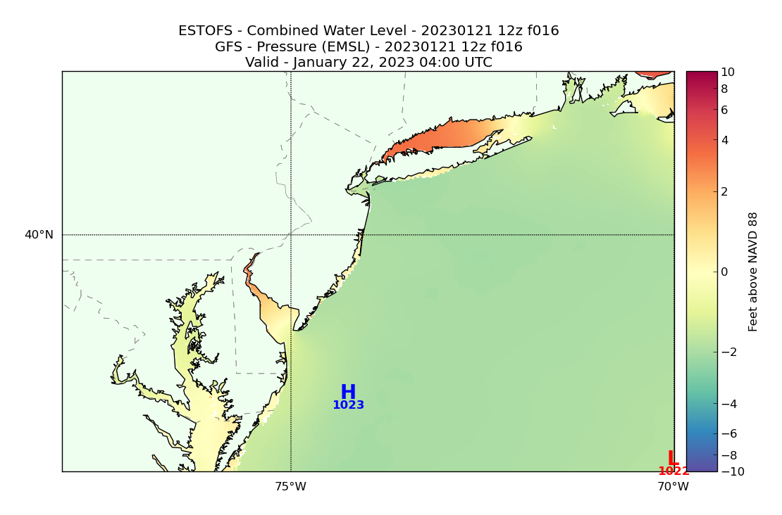 ESTOFS 16 Hour Total Water Level image (ft)