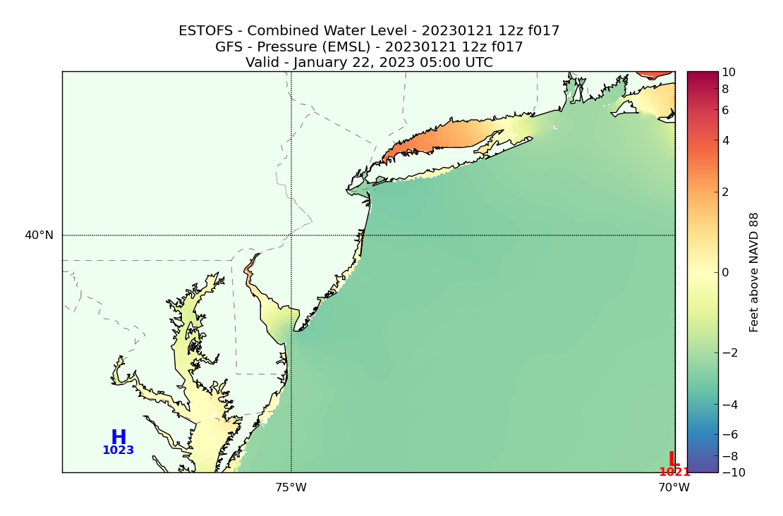 ESTOFS 17 Hour Total Water Level image (ft)