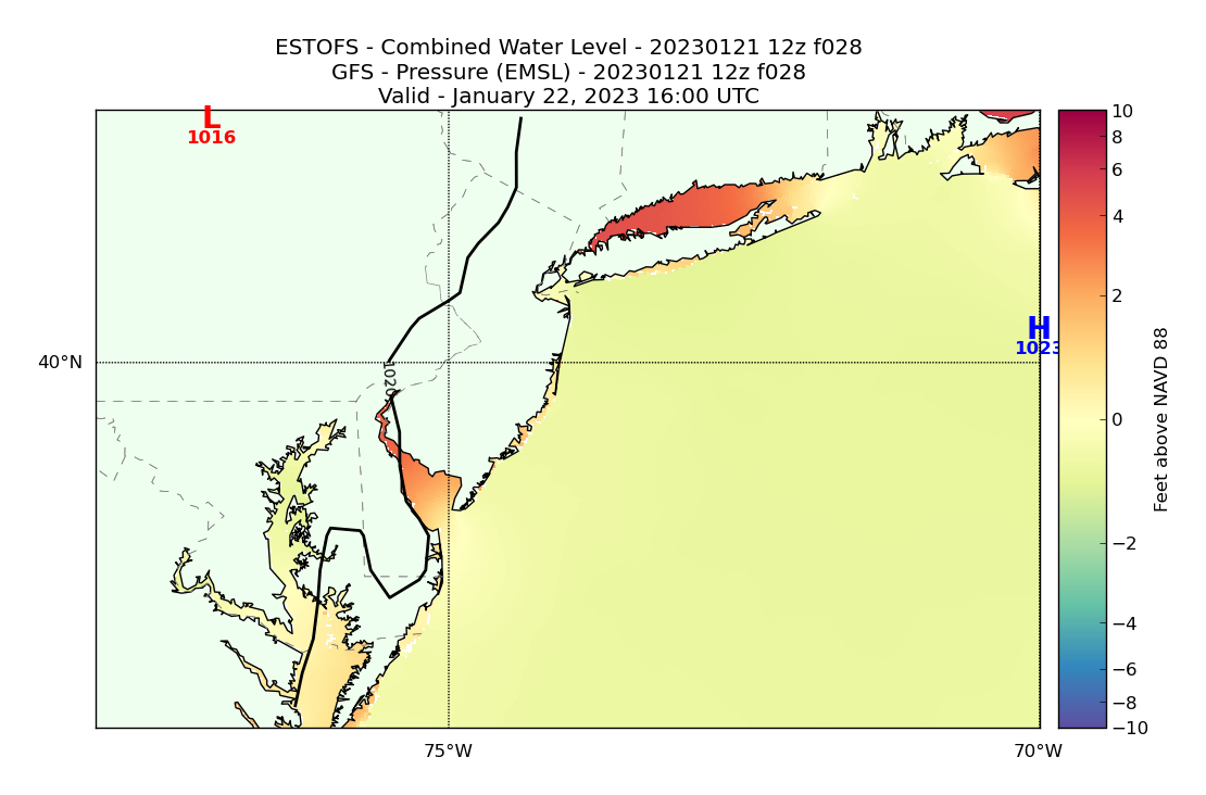 ESTOFS 28 Hour Total Water Level image (ft)