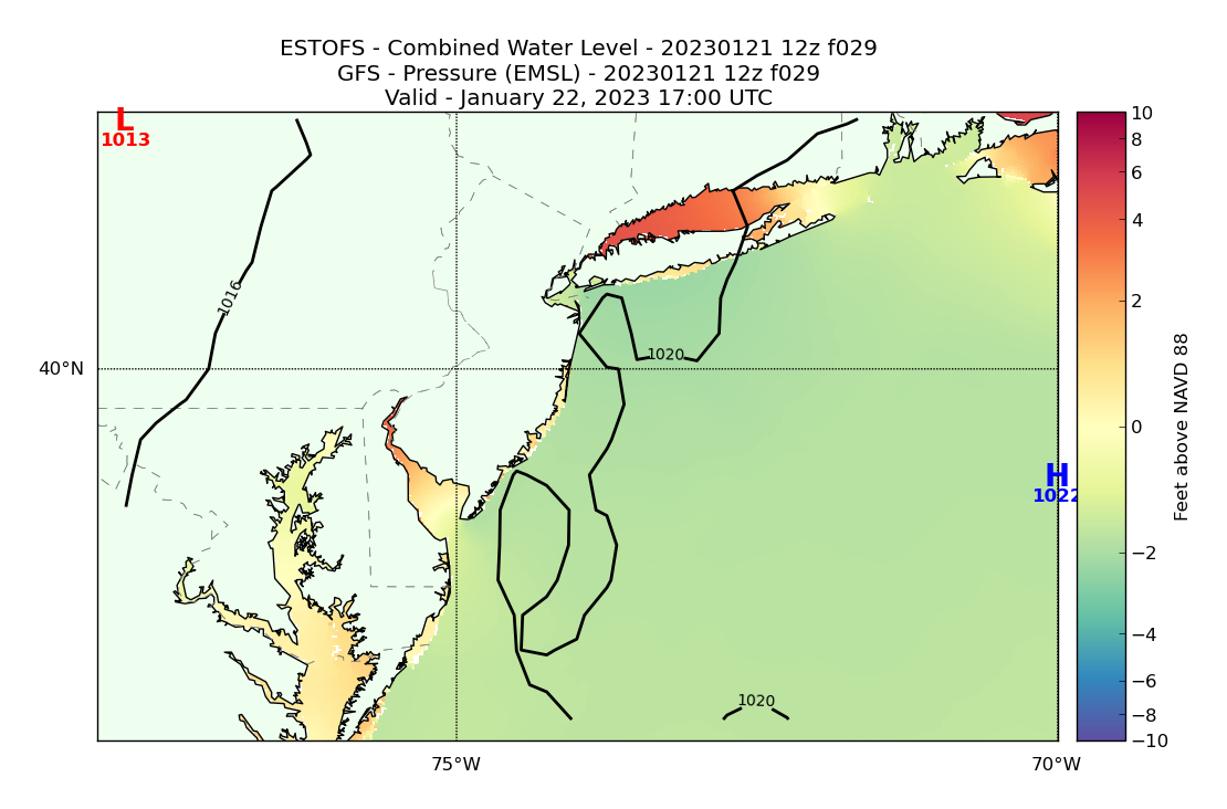 ESTOFS 29 Hour Total Water Level image (ft)