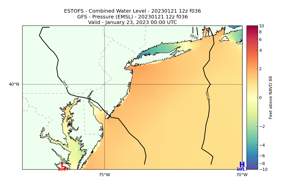 ESTOFS 36 Hour Total Water Level image (ft)