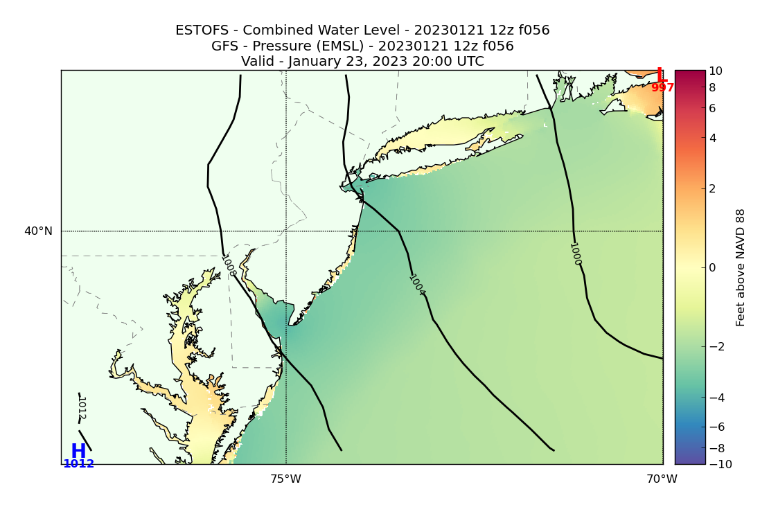 ESTOFS 56 Hour Total Water Level image (ft)