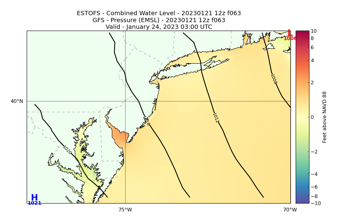 ESTOFS 63 Hour Total Water Level image (ft)