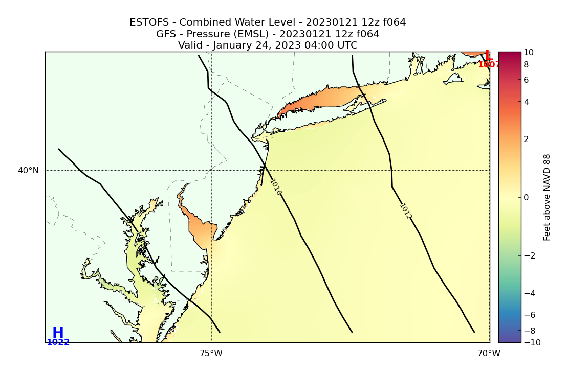 ESTOFS 64 Hour Total Water Level image (ft)