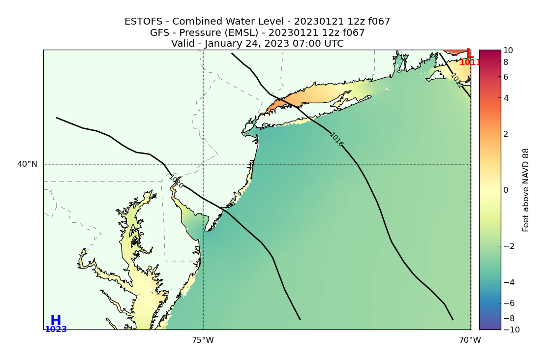 ESTOFS 67 Hour Total Water Level image (ft)