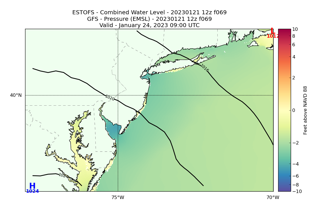 ESTOFS 69 Hour Total Water Level image (ft)