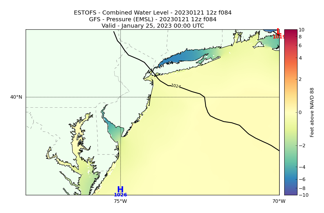 ESTOFS 84 Hour Total Water Level image (ft)