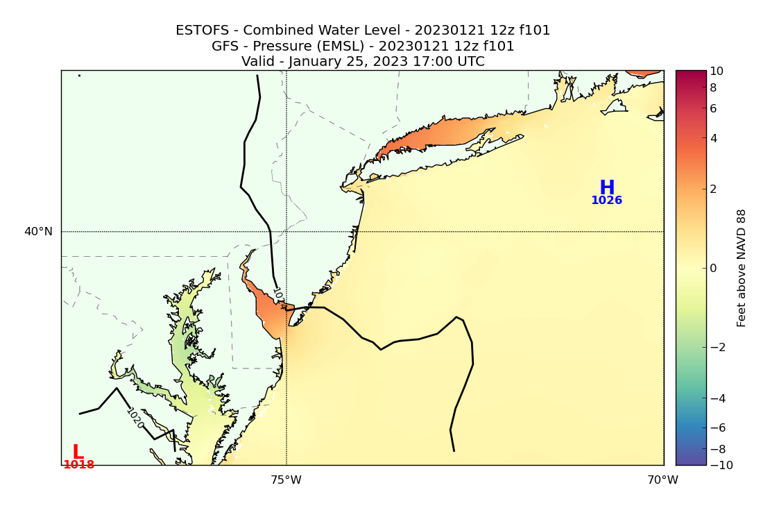 ESTOFS 101 Hour Total Water Level image (ft)