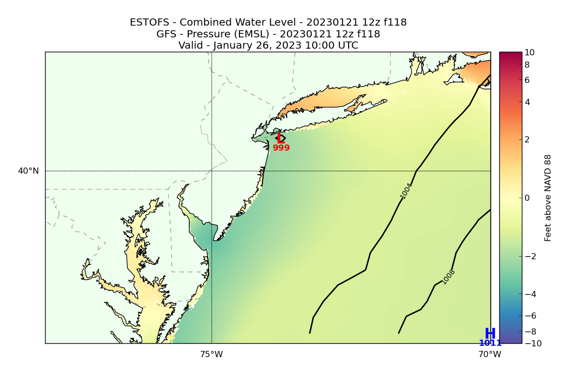 ESTOFS 118 Hour Total Water Level image (ft)