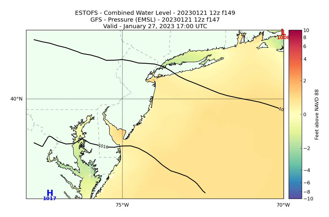 ESTOFS 149 Hour Total Water Level image (ft)
